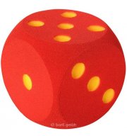 Duża kostka do gry z materiału piankowego 16 cm czerwona